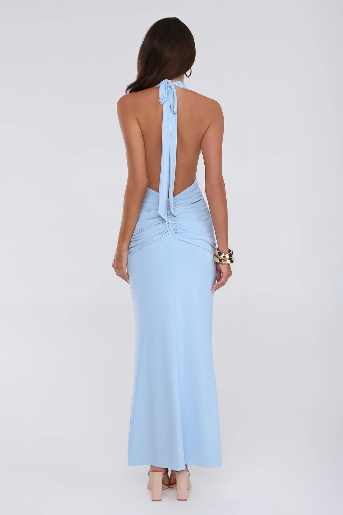 Love Drifted Halter Maxi Dress Blue