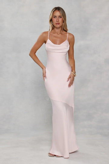Satin Empress Maxi Dress Pink