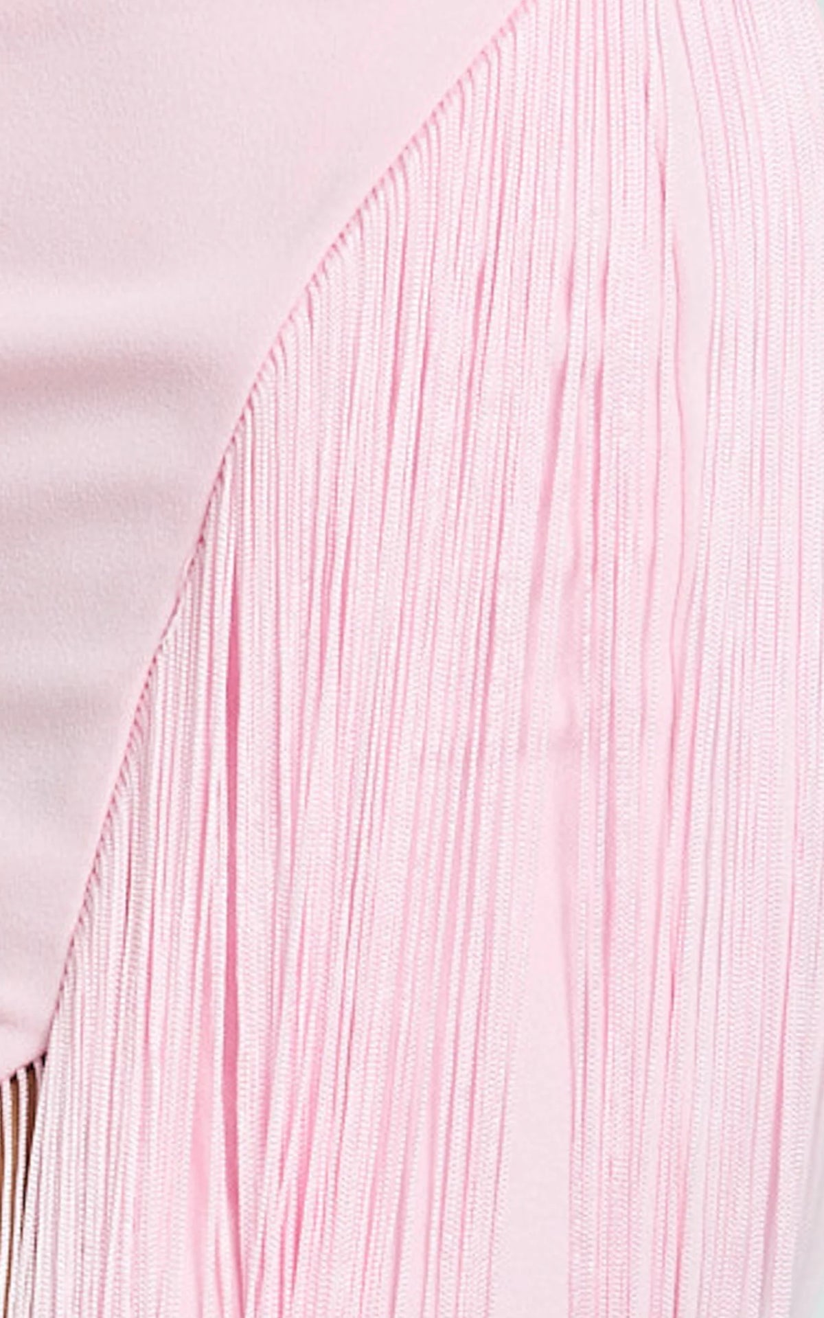 Joanne Maxi Dress - Scoop Neck Fringe Dress in Pink