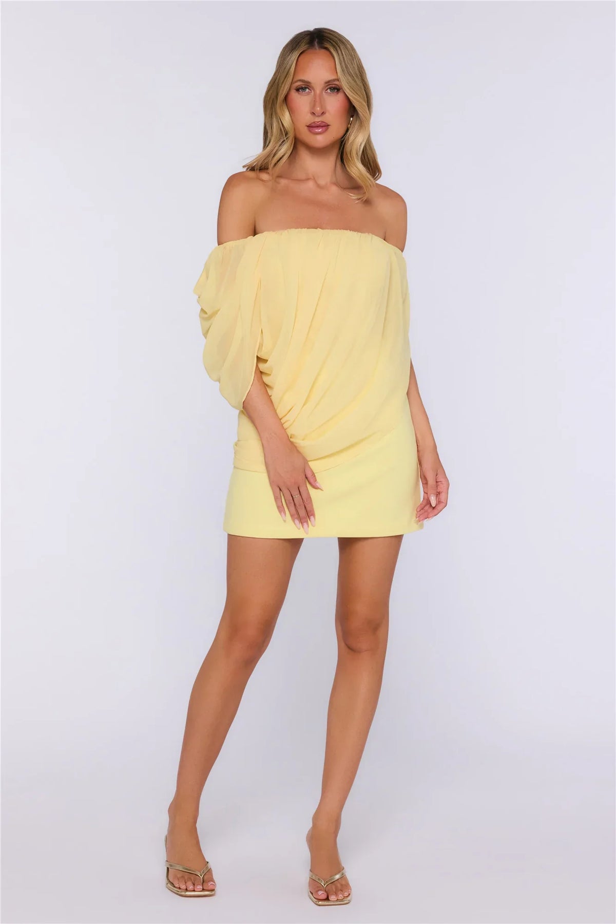 Golden Hour Club Mini Dress Yellow