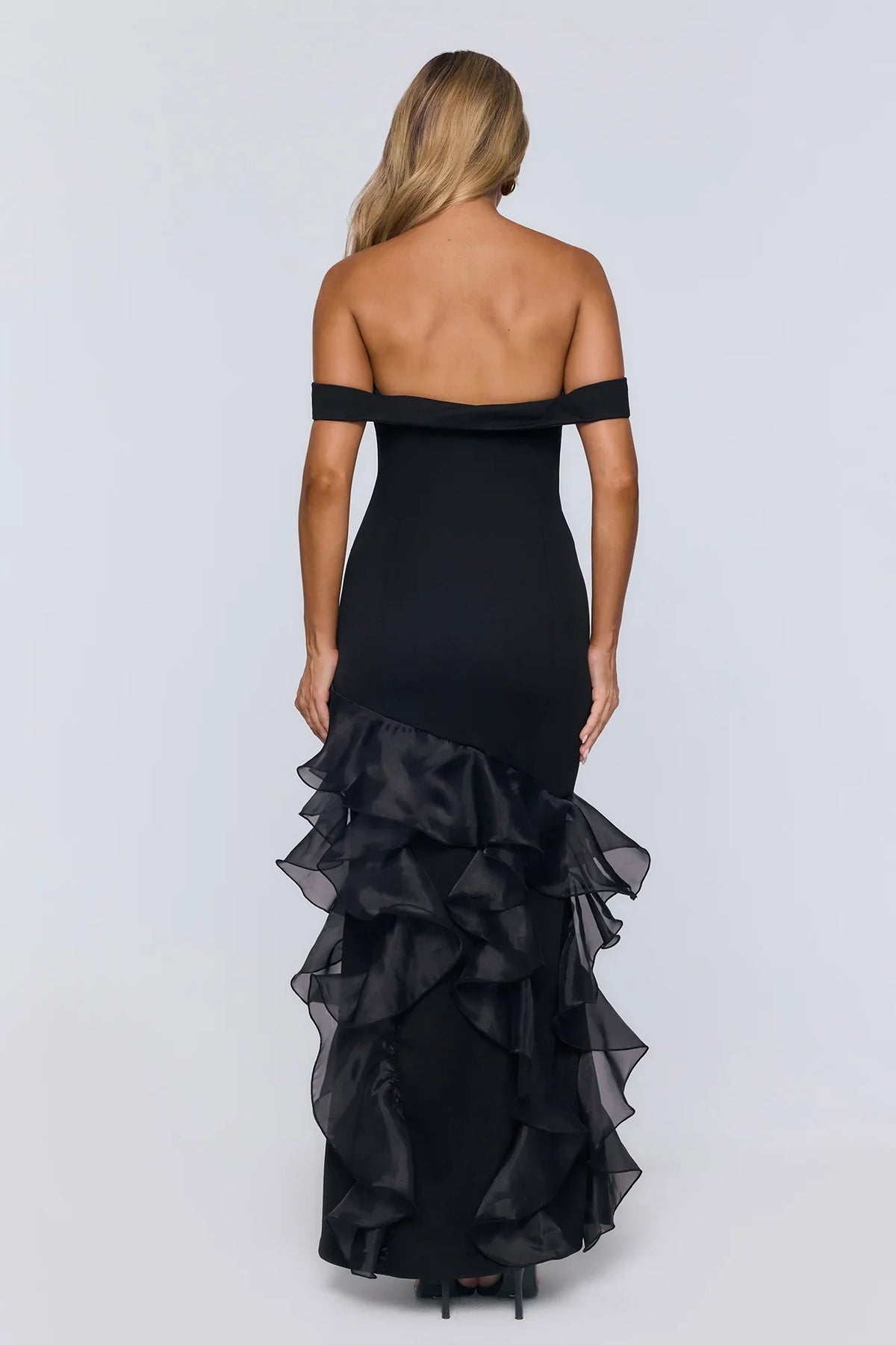 Night Of Fashion Off Shoulder Maxi Dress Black