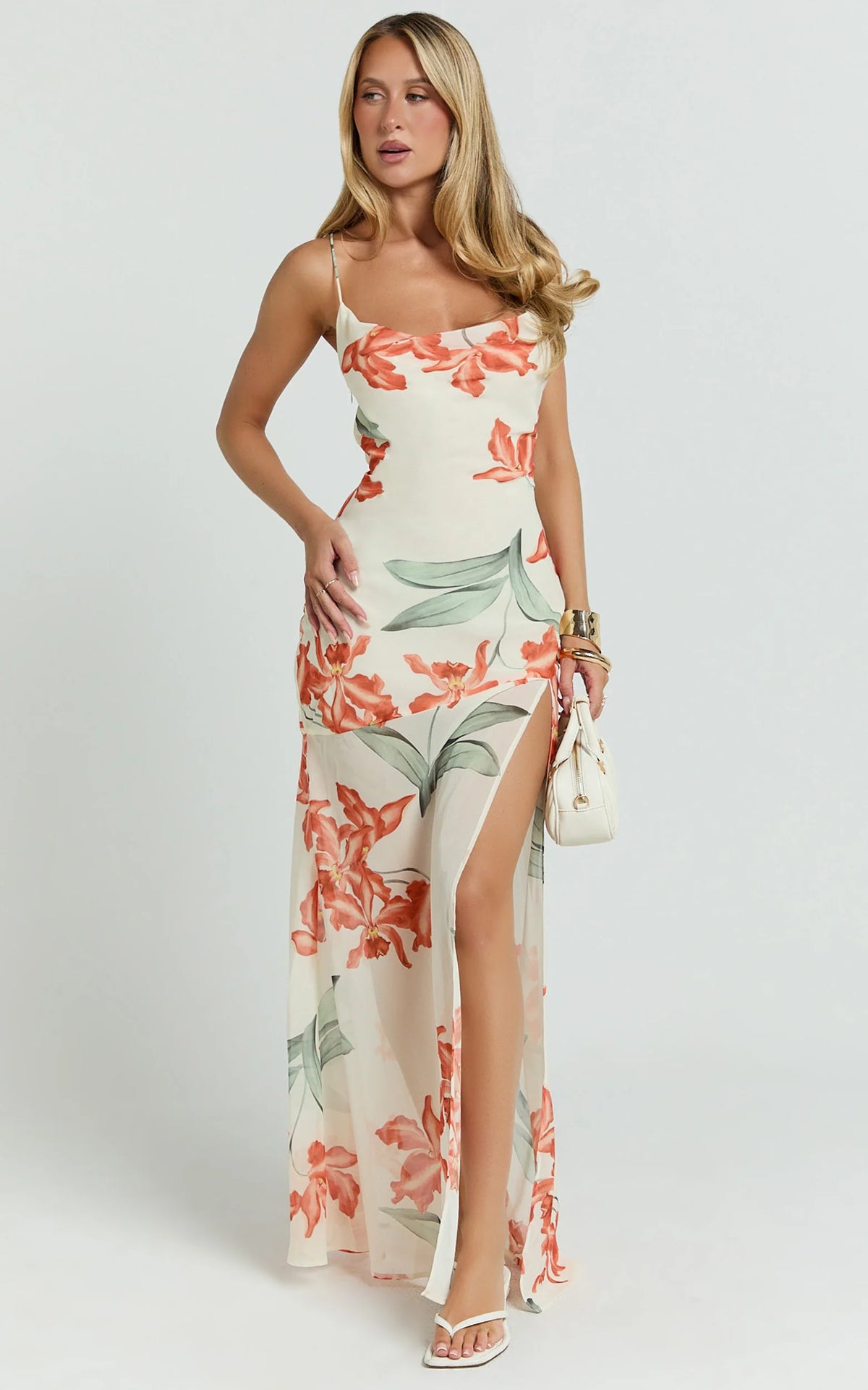 Talia Maxi Dress - Cowl Neck Low Back Dress in Vintage Orchid