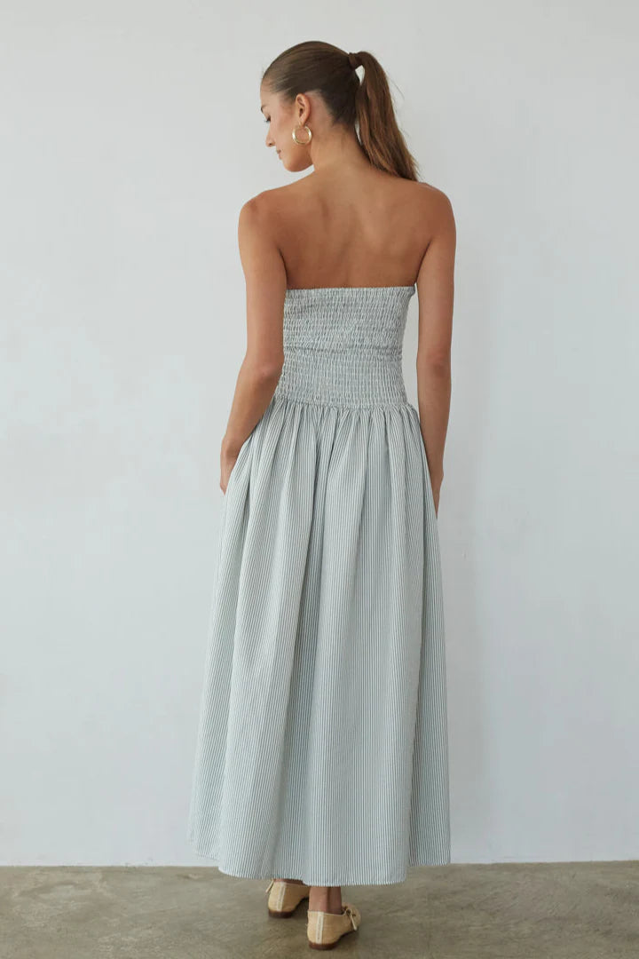 Elara Striped Maxi Dress