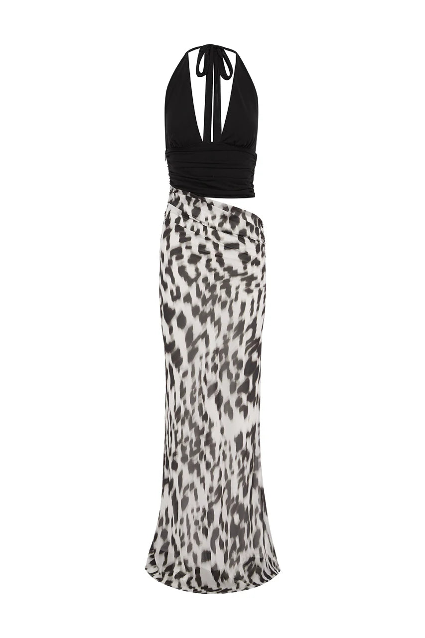 ALEXIS HALTER CUT OUT MAXI DRESS - GIANA WHITE