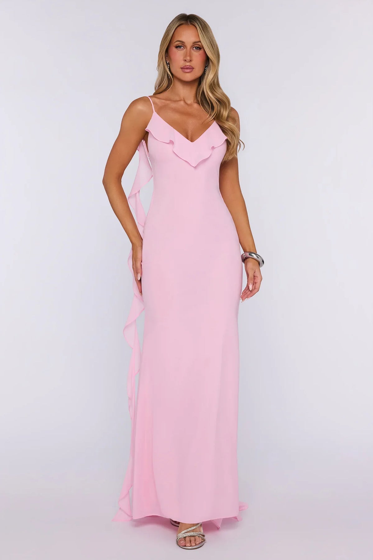 Pop Of Drama Maxi Dress Light Pink