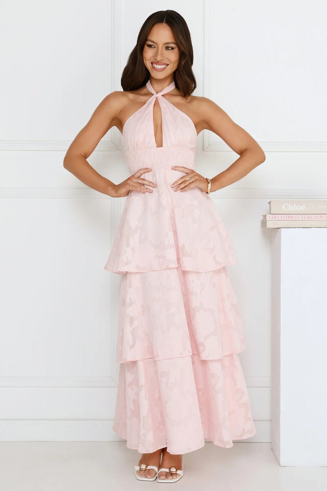 Island Sway Halter Maxi Dress Pink
