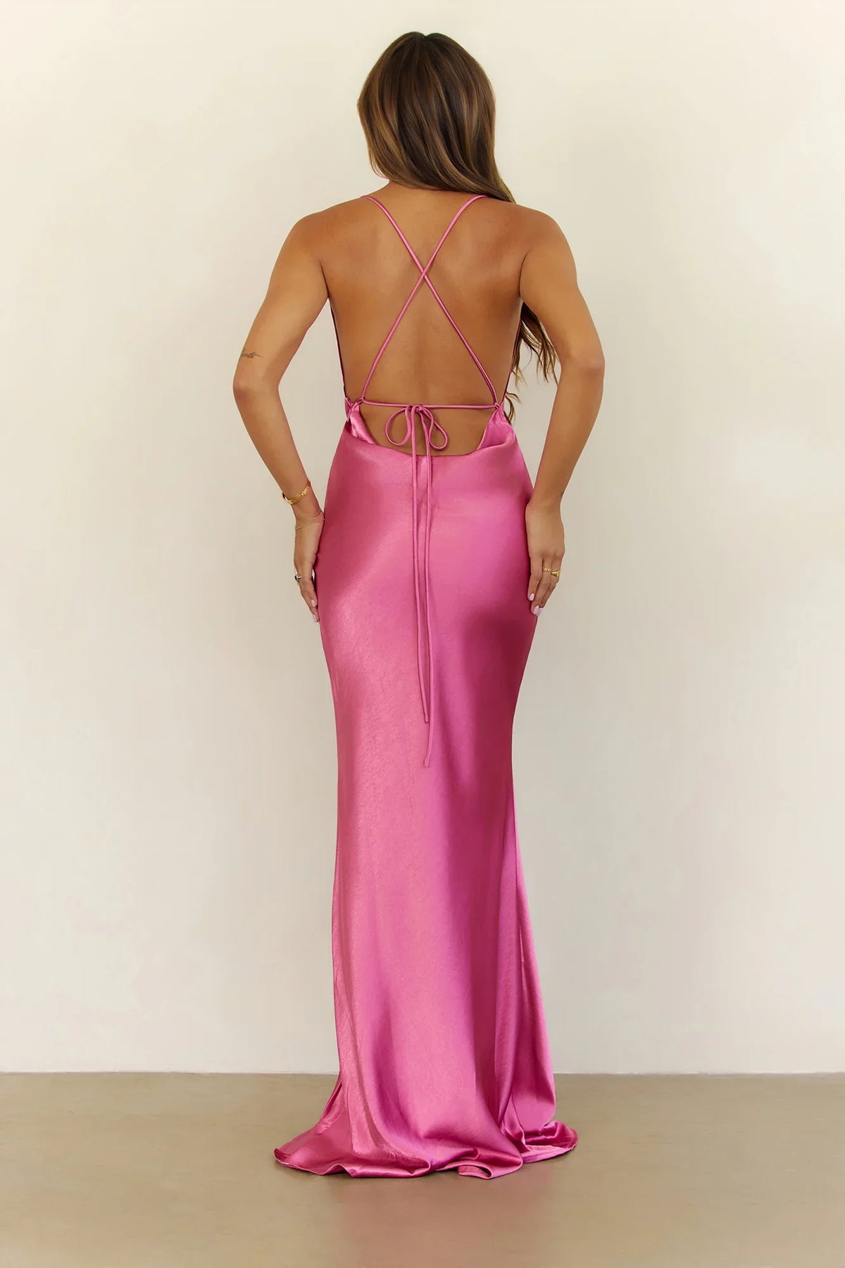 First Class Reverie Satin Maxi Dress Orchid