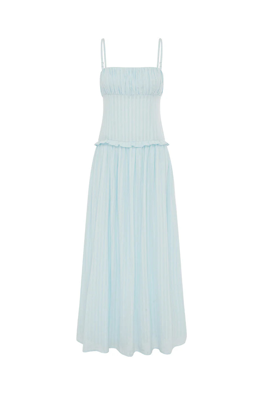 KEILY SQUARE NECK MAXI DRESS - BLUE