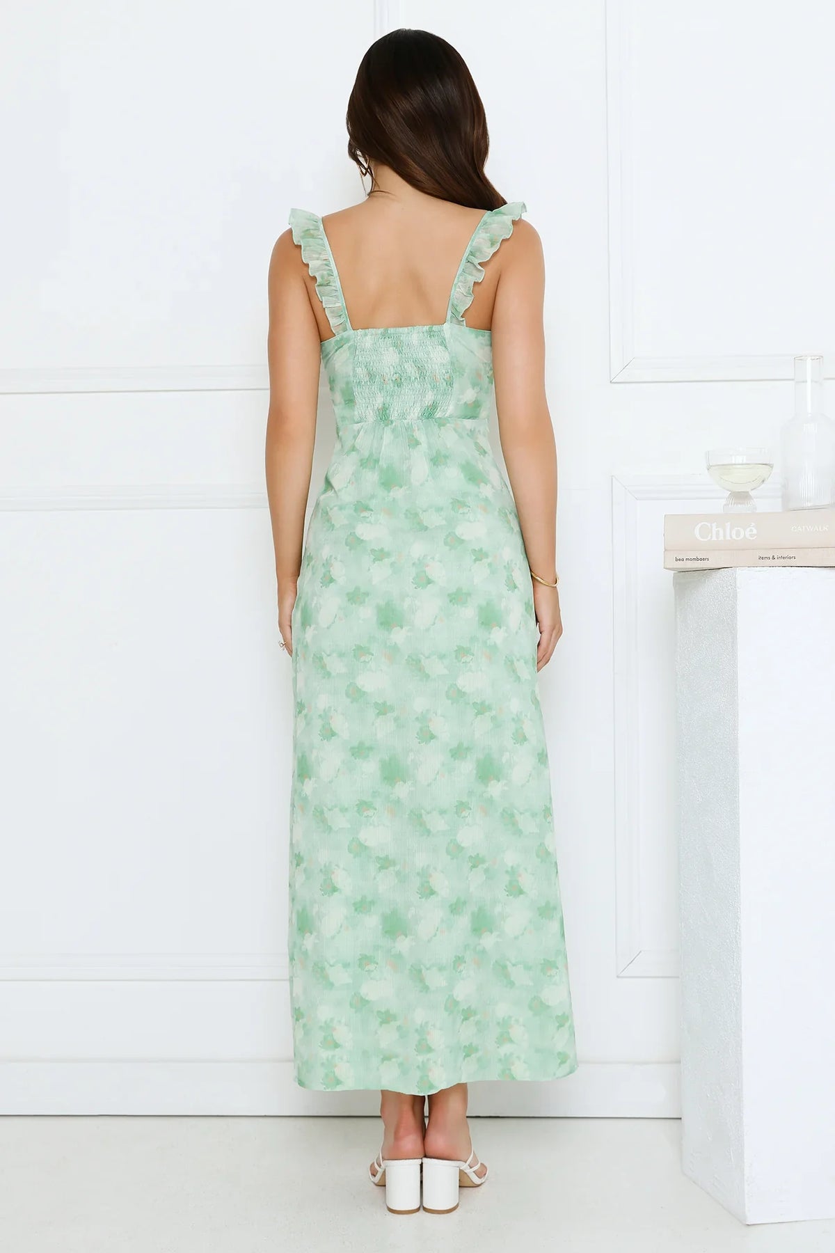 Rustic Bloom Maxi Dress Green