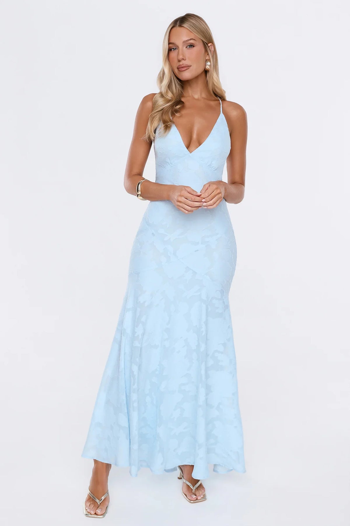 No Early Nights Maxi Dress Light Blue