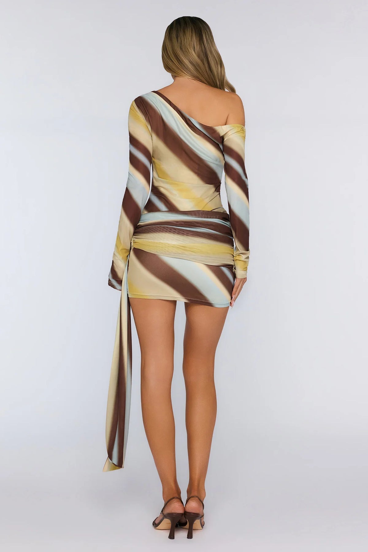 Love The Drama Off Shoulder Mesh Mini Dress Print