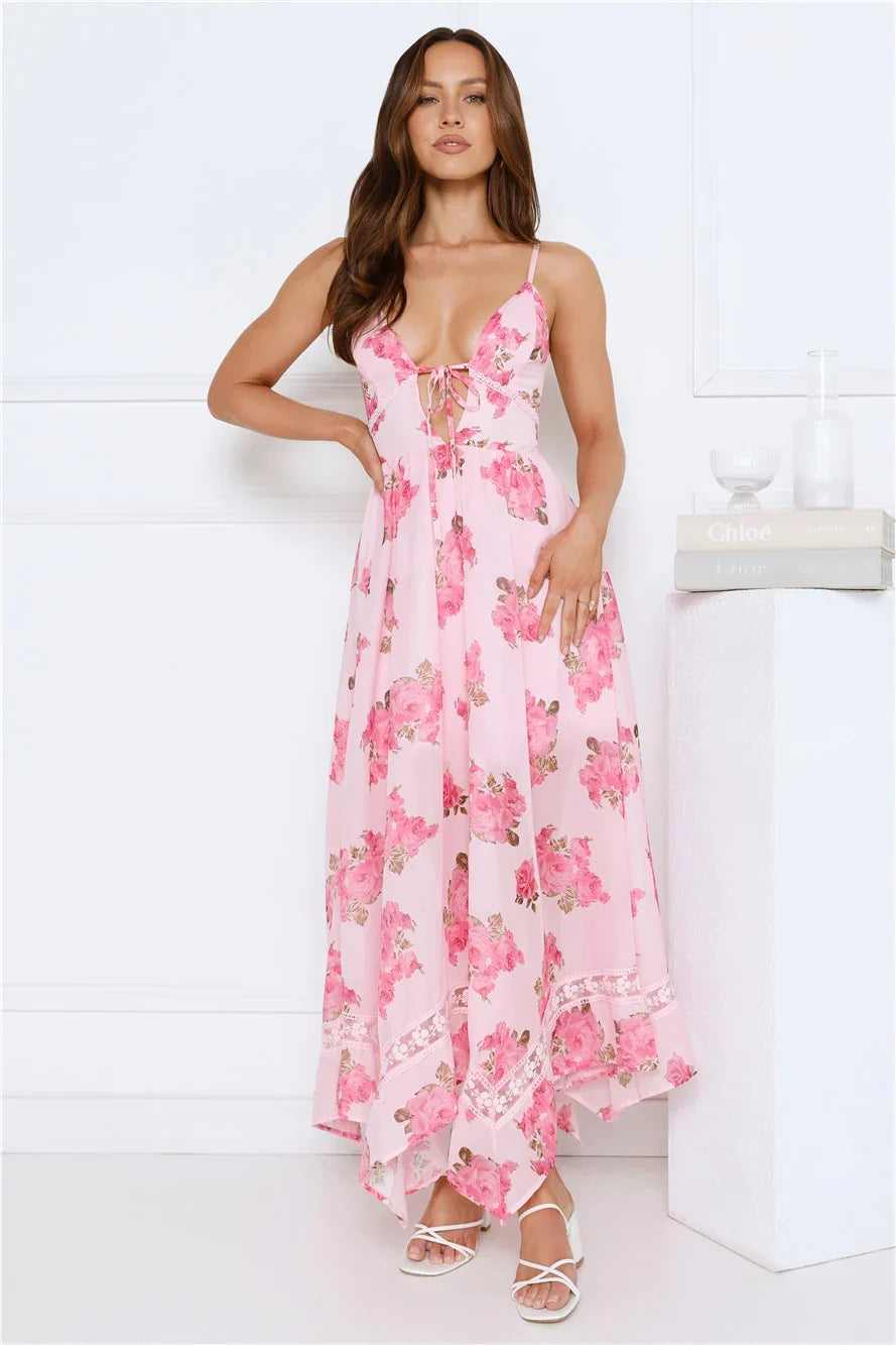 Fleur De Luxe Maxi Dress Pink