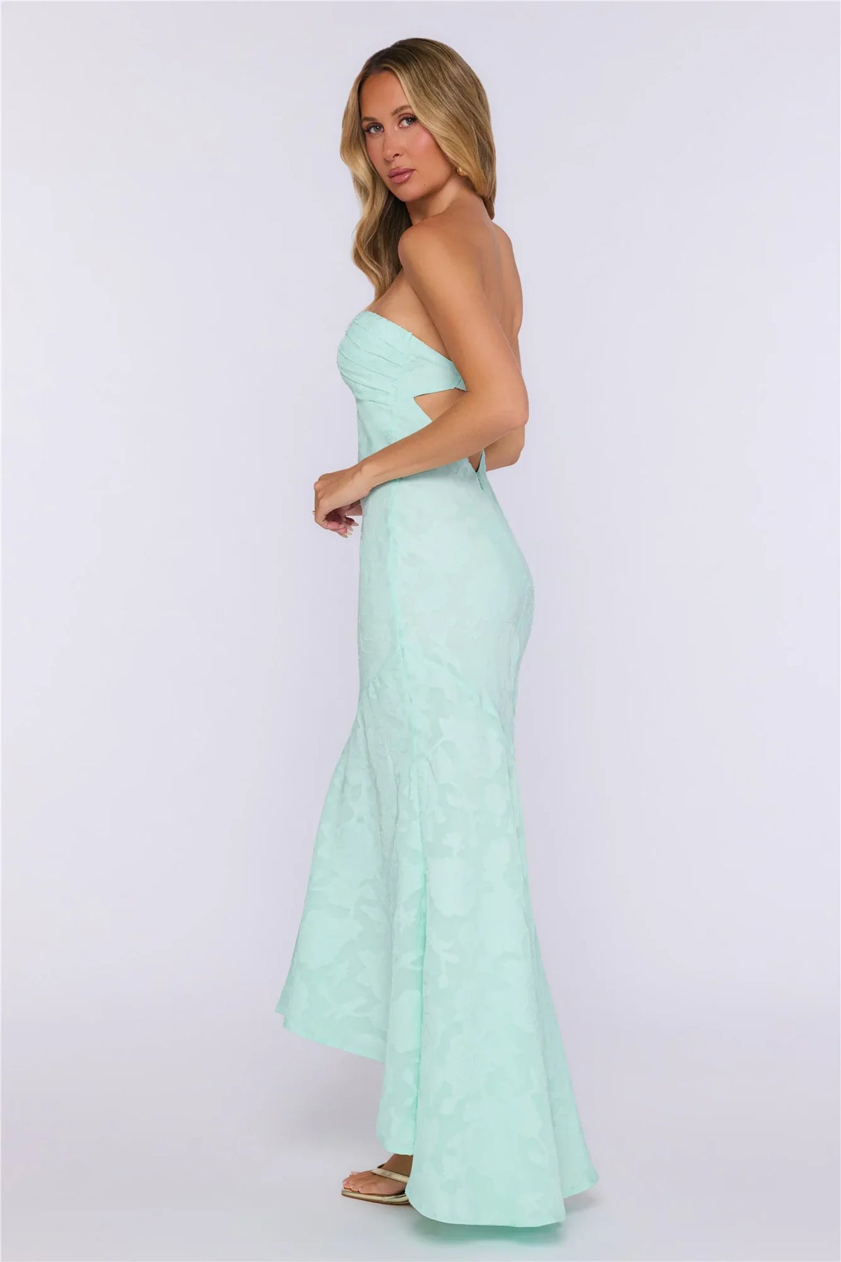 Delicate Days Strapless Maxi Dress Mint