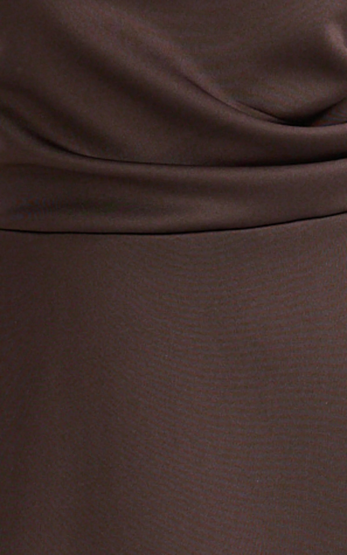 Macy Midi Dress - High Neck A Line Dress in Chocolate