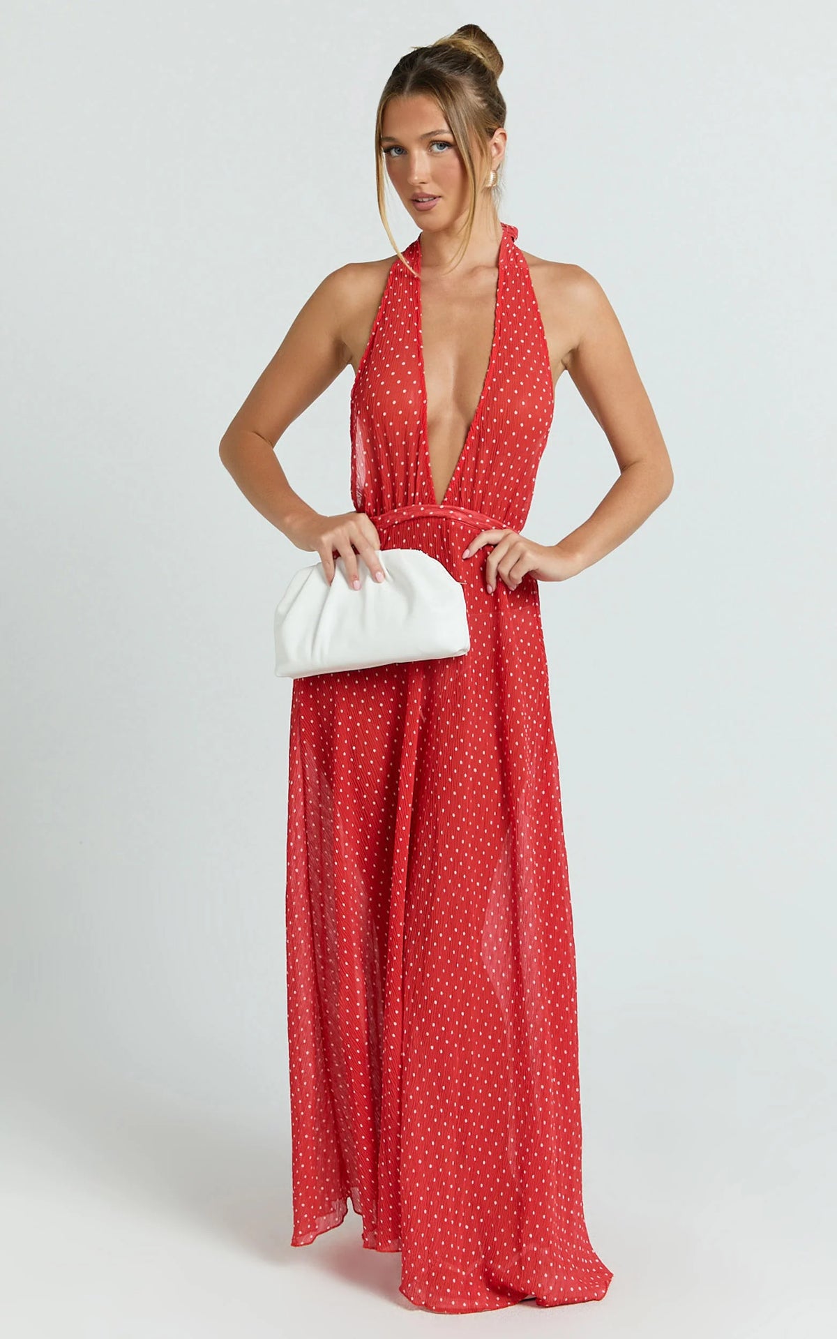 Lioness - District Maxi Dress - In Tomato Polka