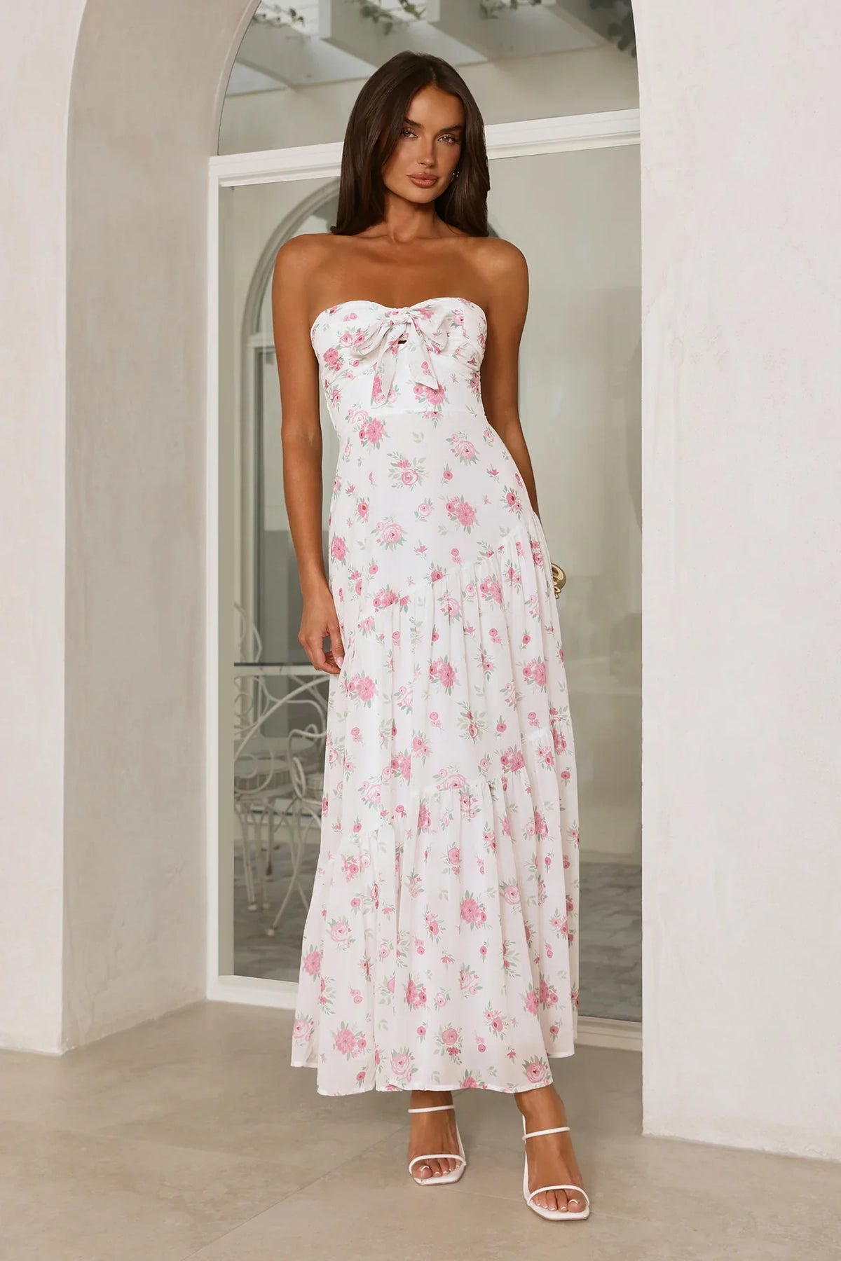 Her Style Diary Strapless Maxi Dress White