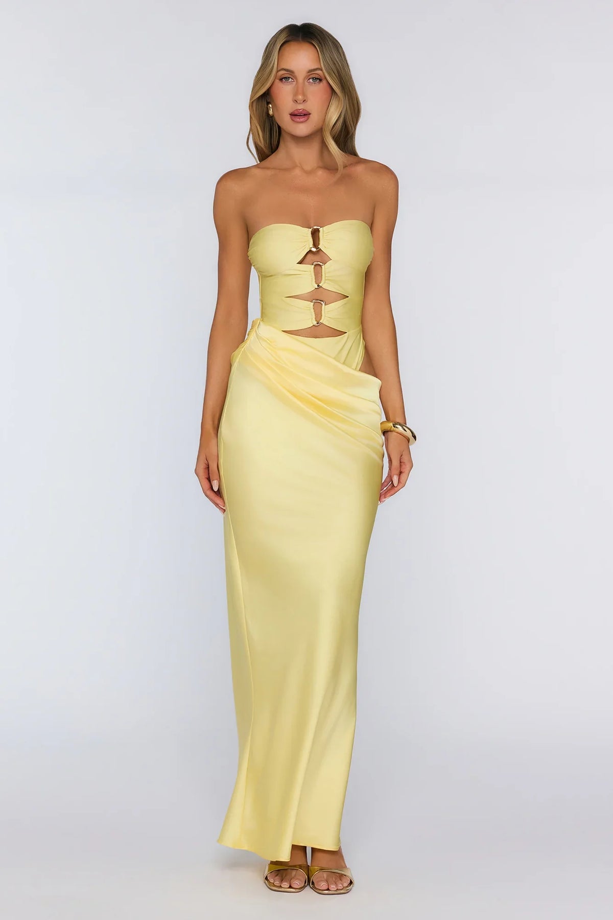 Proof of Style Strapless Maxi Dress Yellow