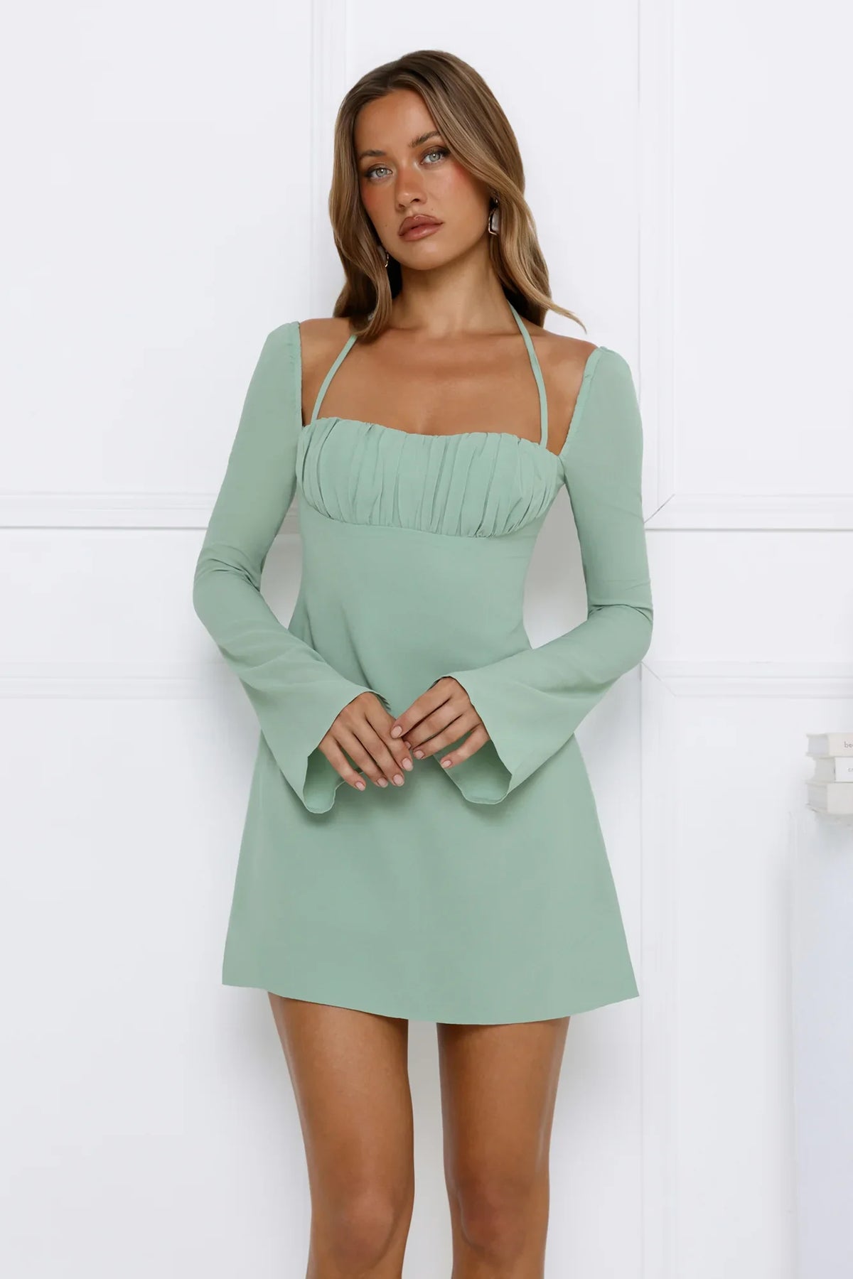 Trendiest Girl Mini Dress Sage