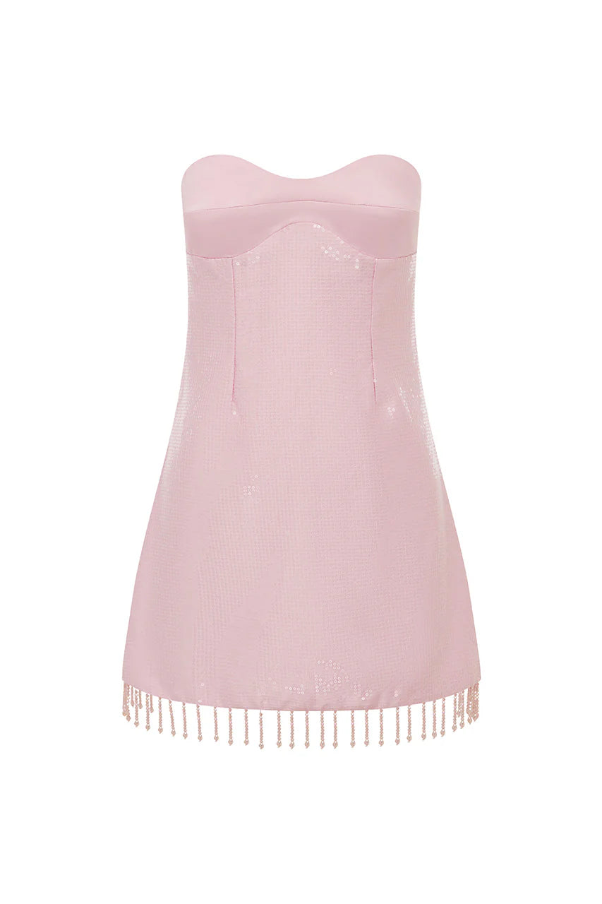 MEDINA STRAPLESS MINI DRESS - MUSK