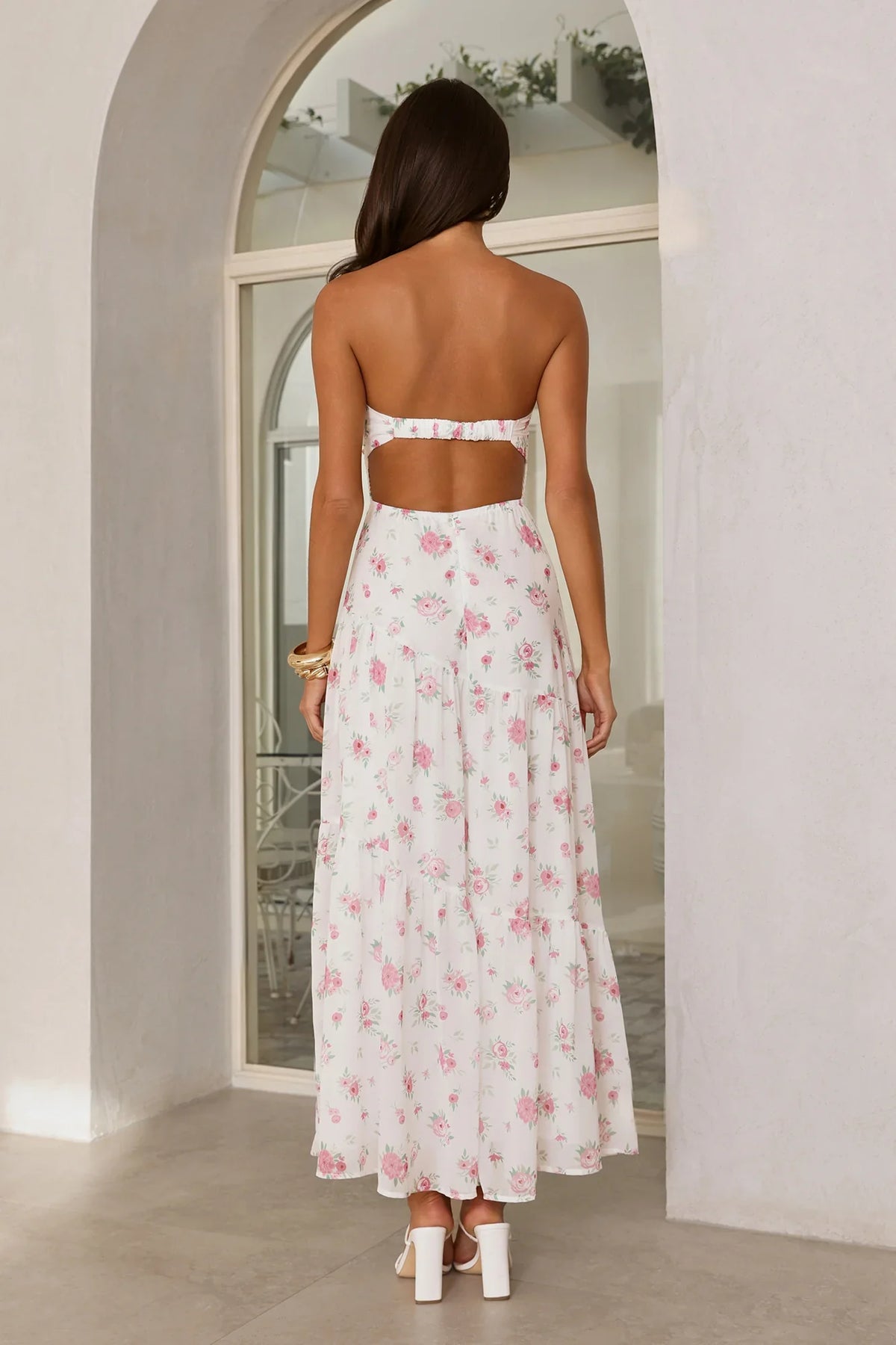 Her Style Diary Strapless Maxi Dress White