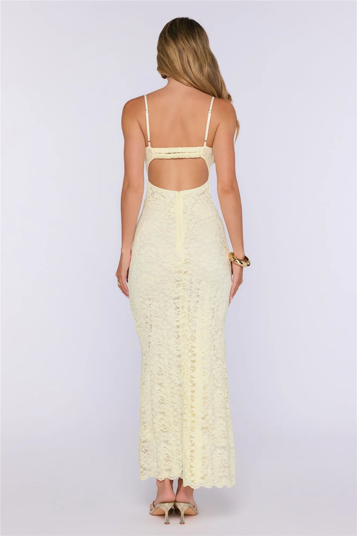 Dream Vision Lace Maxi Dress Yellow