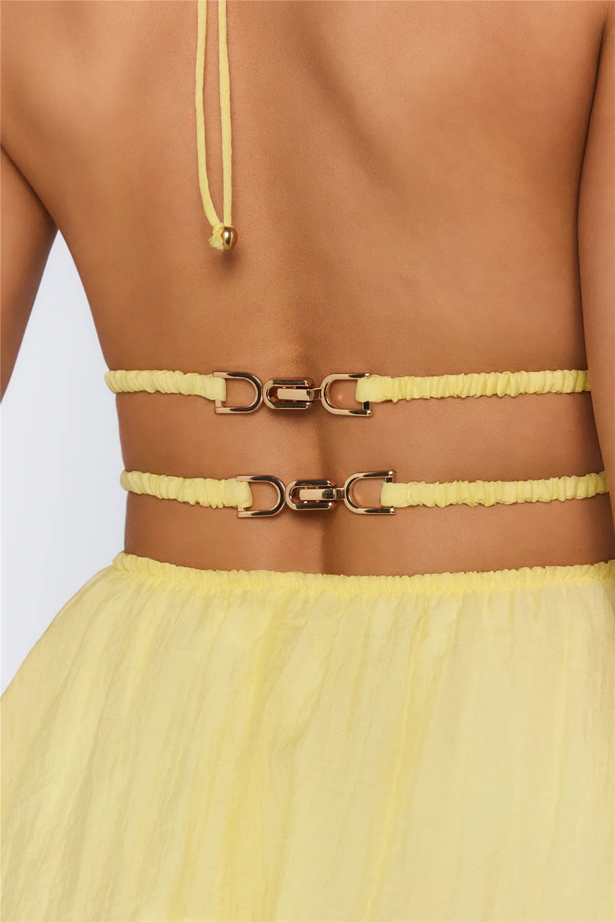 Designed With Love Halter Mini Dress Yellow
