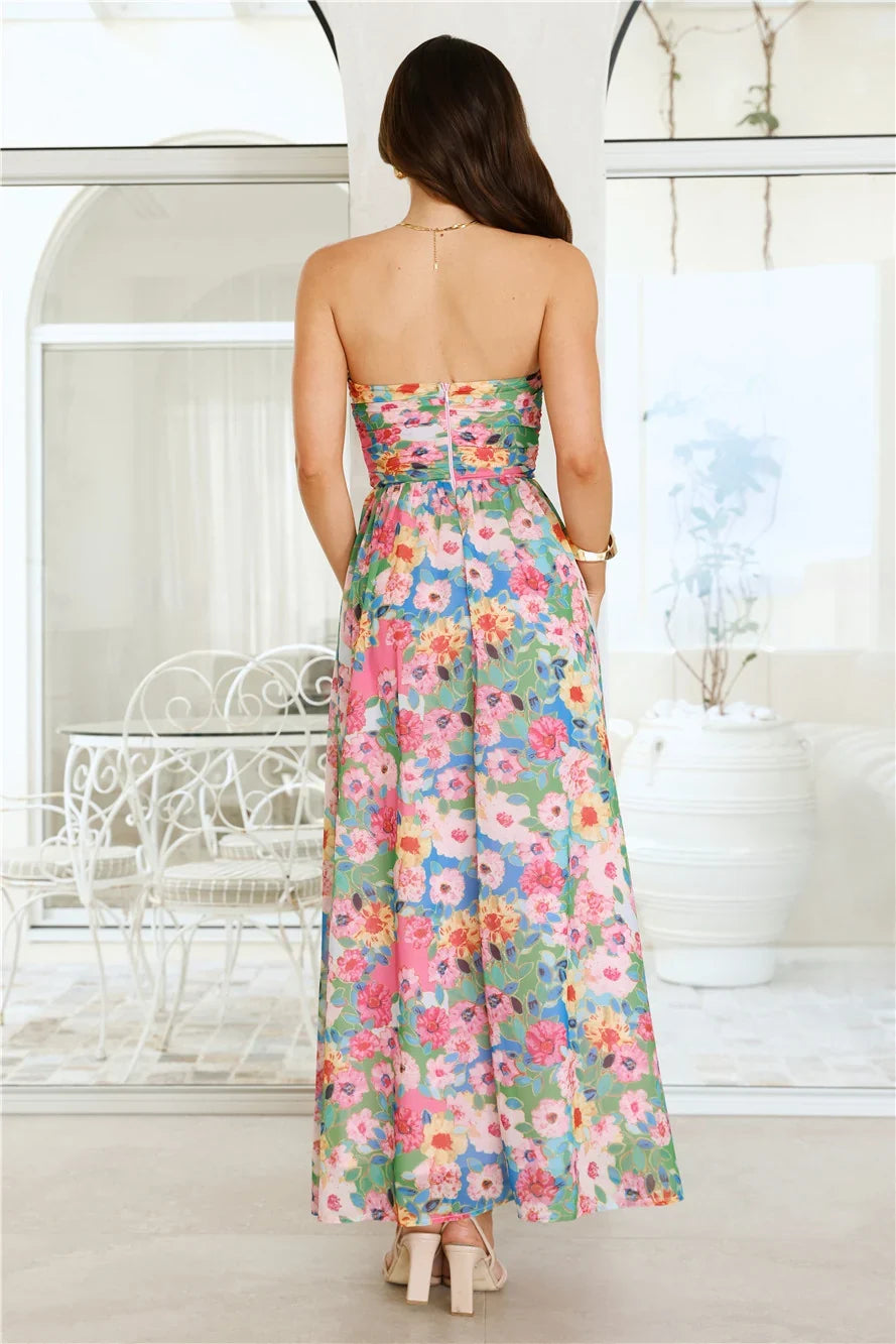 Floral Vibe Strapless Maxi Dress Floral