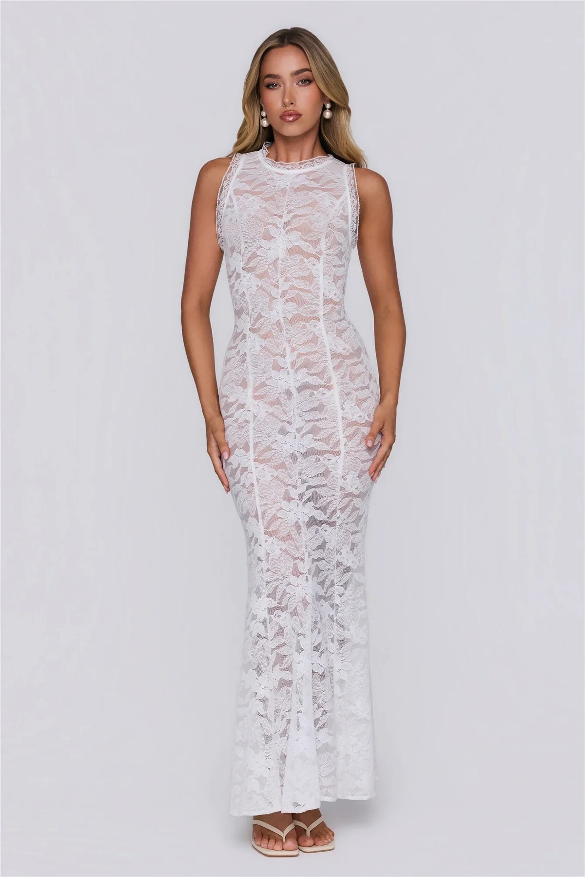 Love In Layers Lace Maxi Dress White