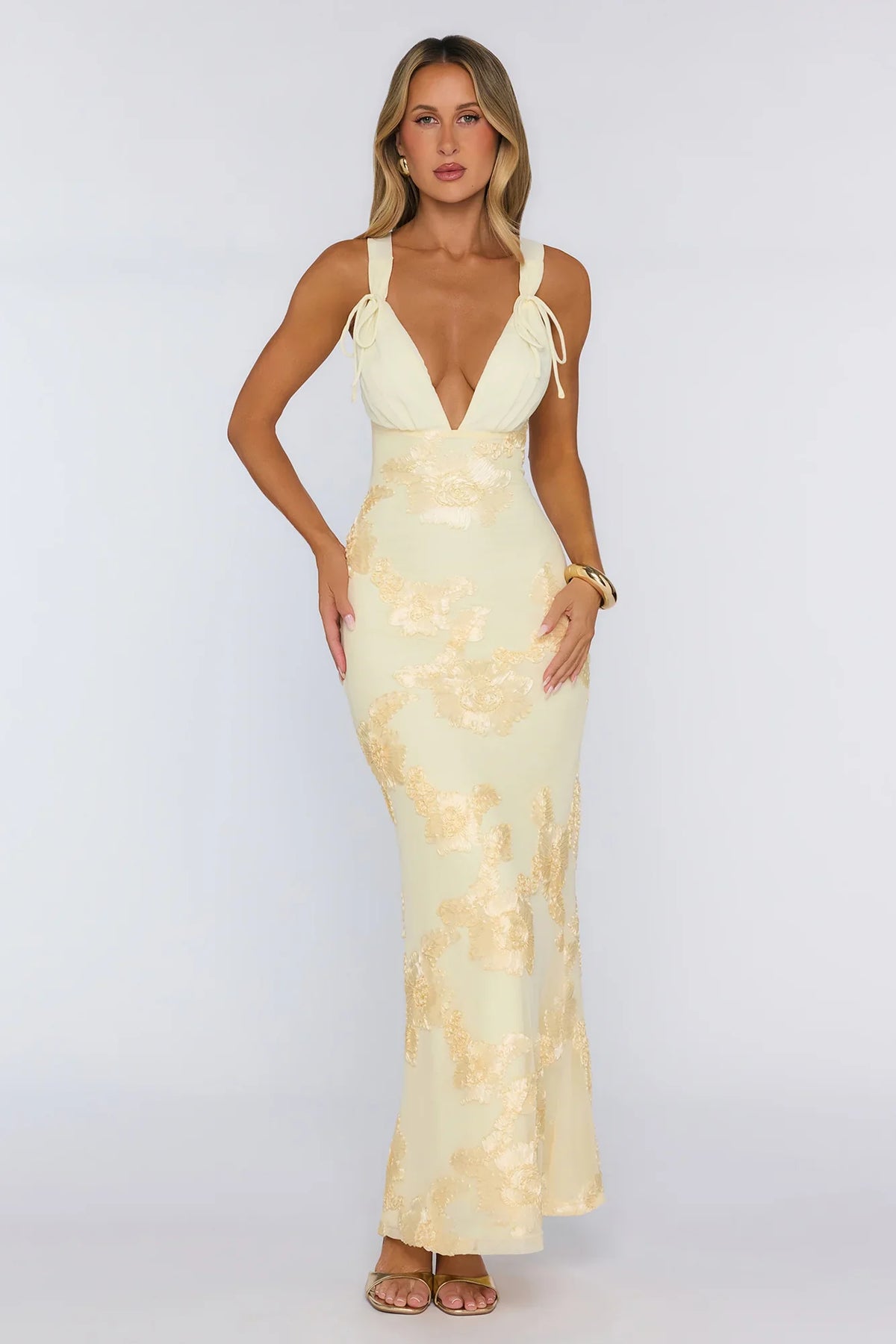 Effortless All Day Mesh Maxi Dress Yellow