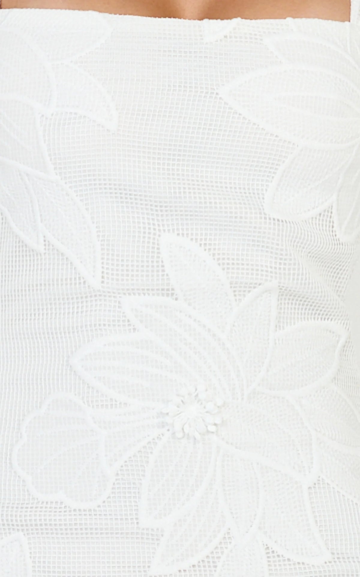 Sienna Mini Dress - Square Neck Floral Embroidered A Line Dress in White