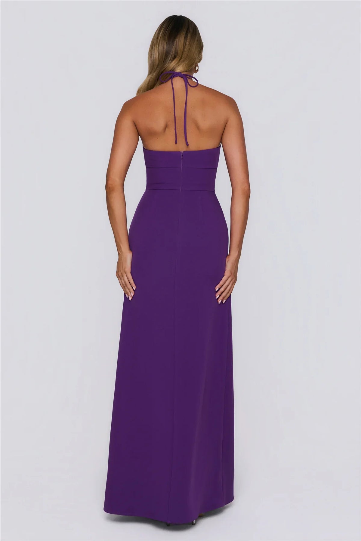 Sea Whisper Halter Maxi Dress Purple