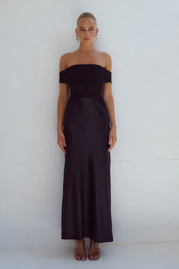 AMORET MIDI DRESS - BLACK