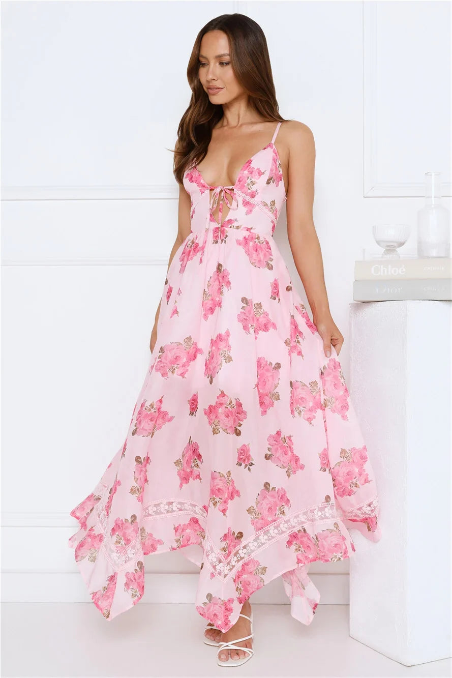 Fleur De Luxe Maxi Dress Pink