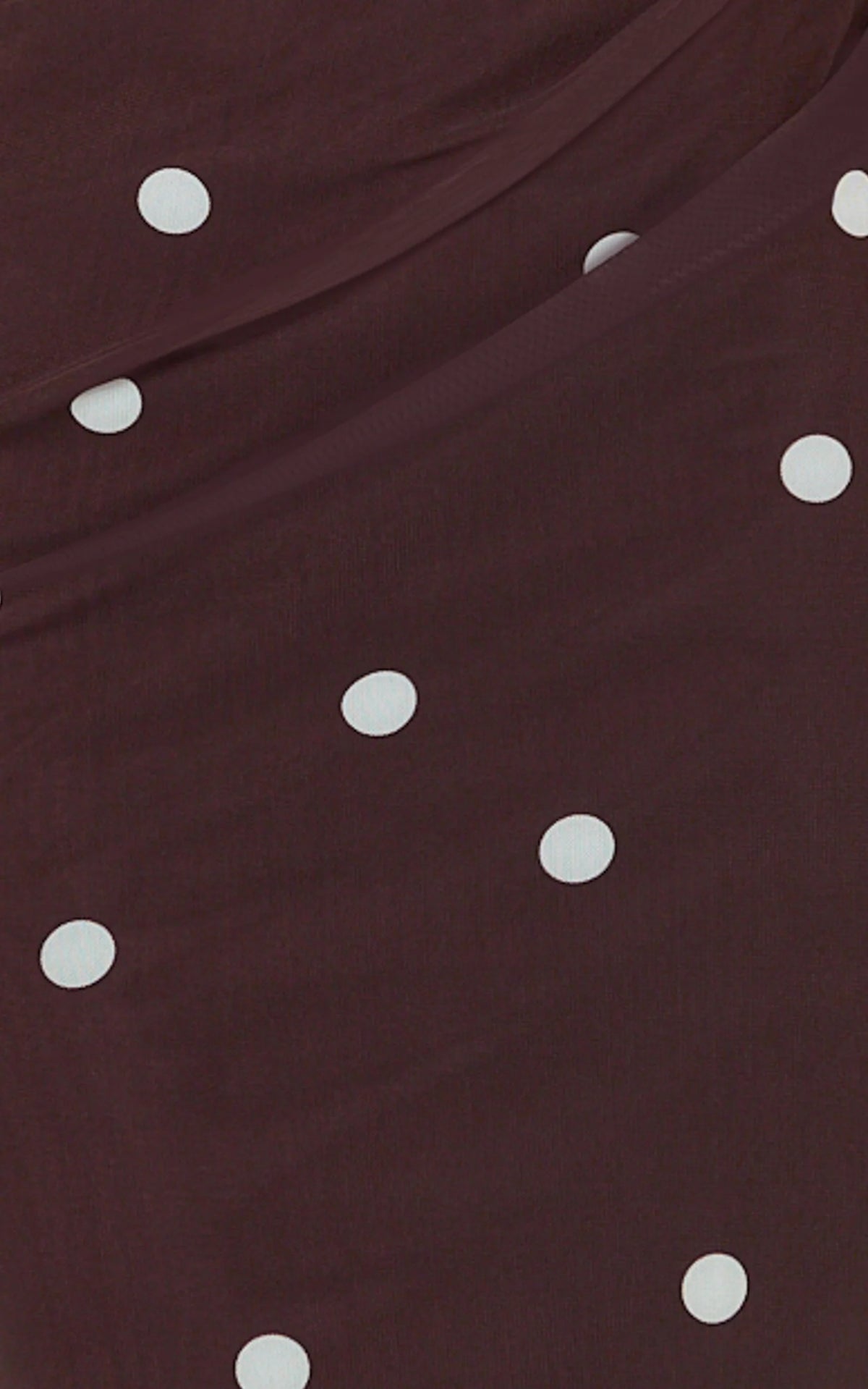 Criselda Maxi Dress - One Shoulder Maxi Dress in Chocolate Polkadot