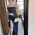 Night Bloom Off Shoulder Maxi Dress Blue