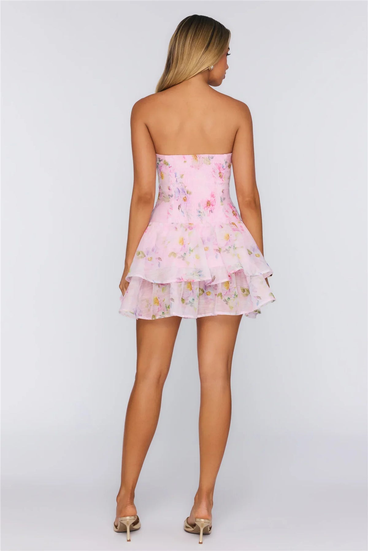 Island Charm Strapless Mini Dress Print