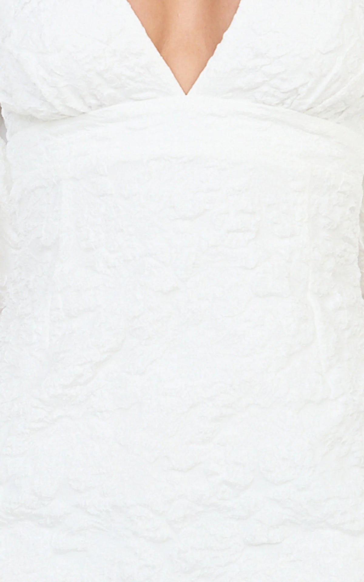Miley Mini Dress - V Neck Bodycon Dress in White