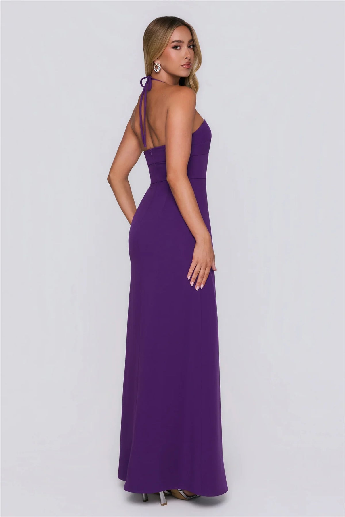 Sea Whisper Halter Maxi Dress Purple