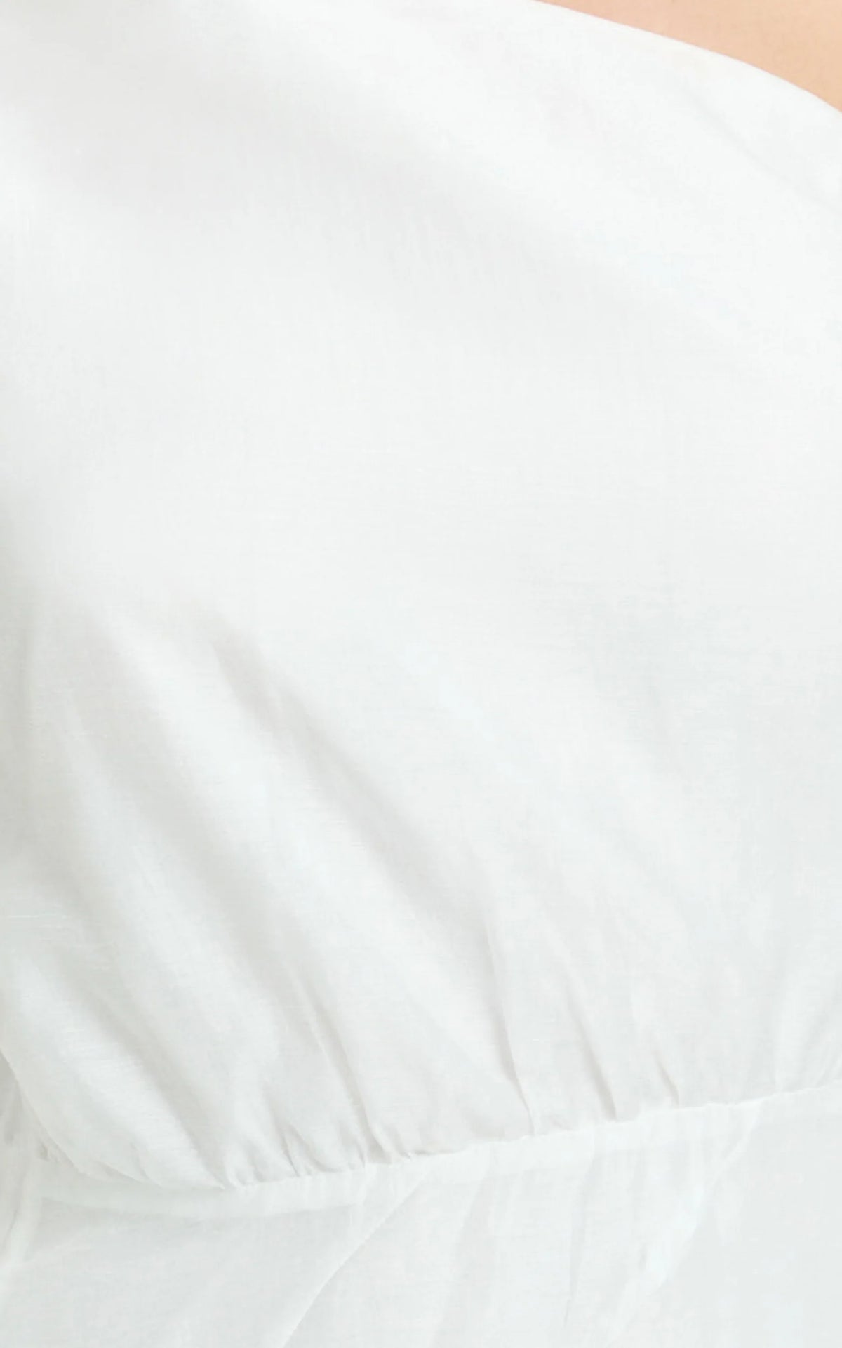 Hayes Mini Dress - Off Shoulder Bellow Top Flip Skirt Dress in White