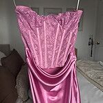 Only Lover Satin Lace Strapless Maxi Dress Yellow