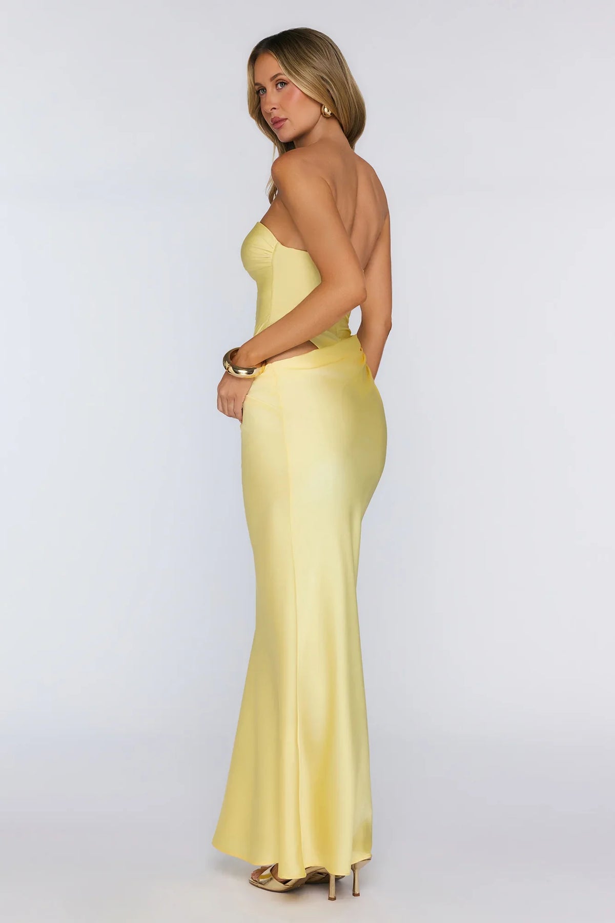 Proof of Style Strapless Maxi Dress Yellow