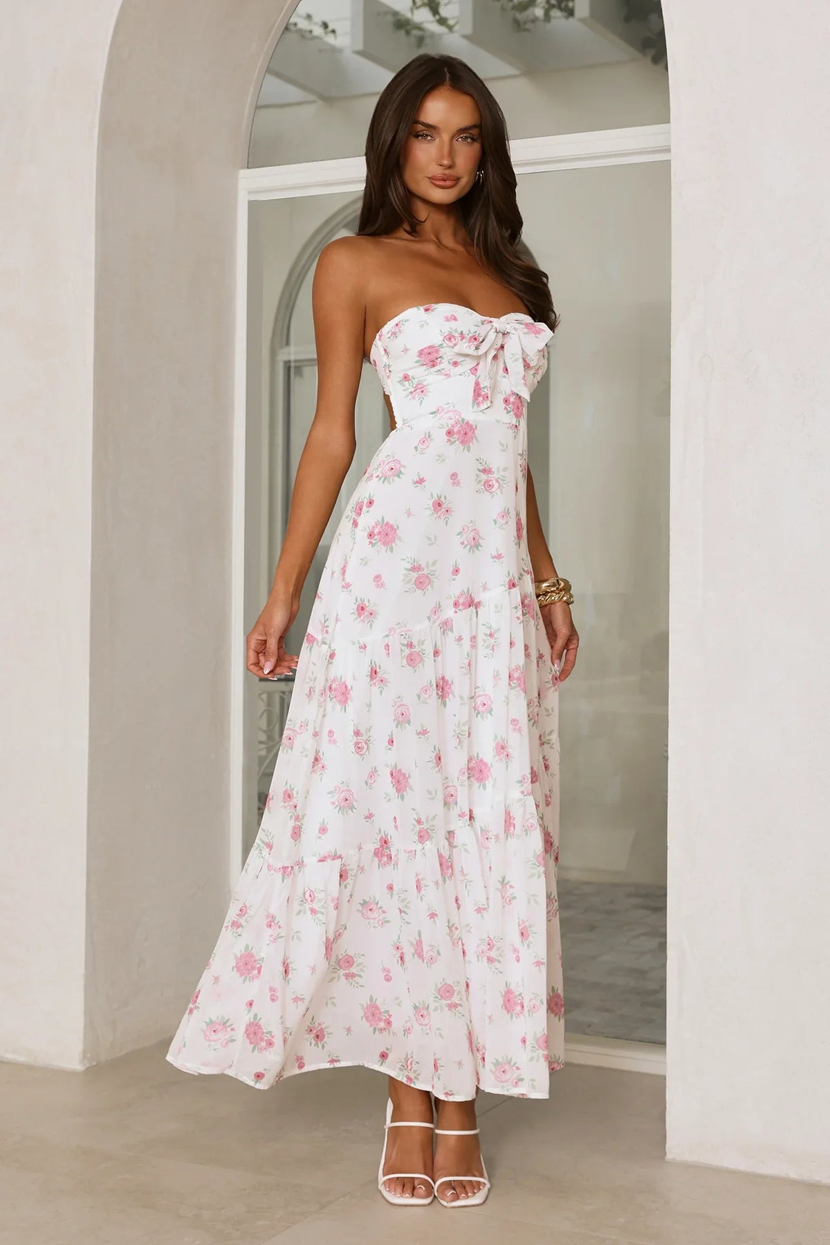 Her Style Diary Strapless Maxi Dress White