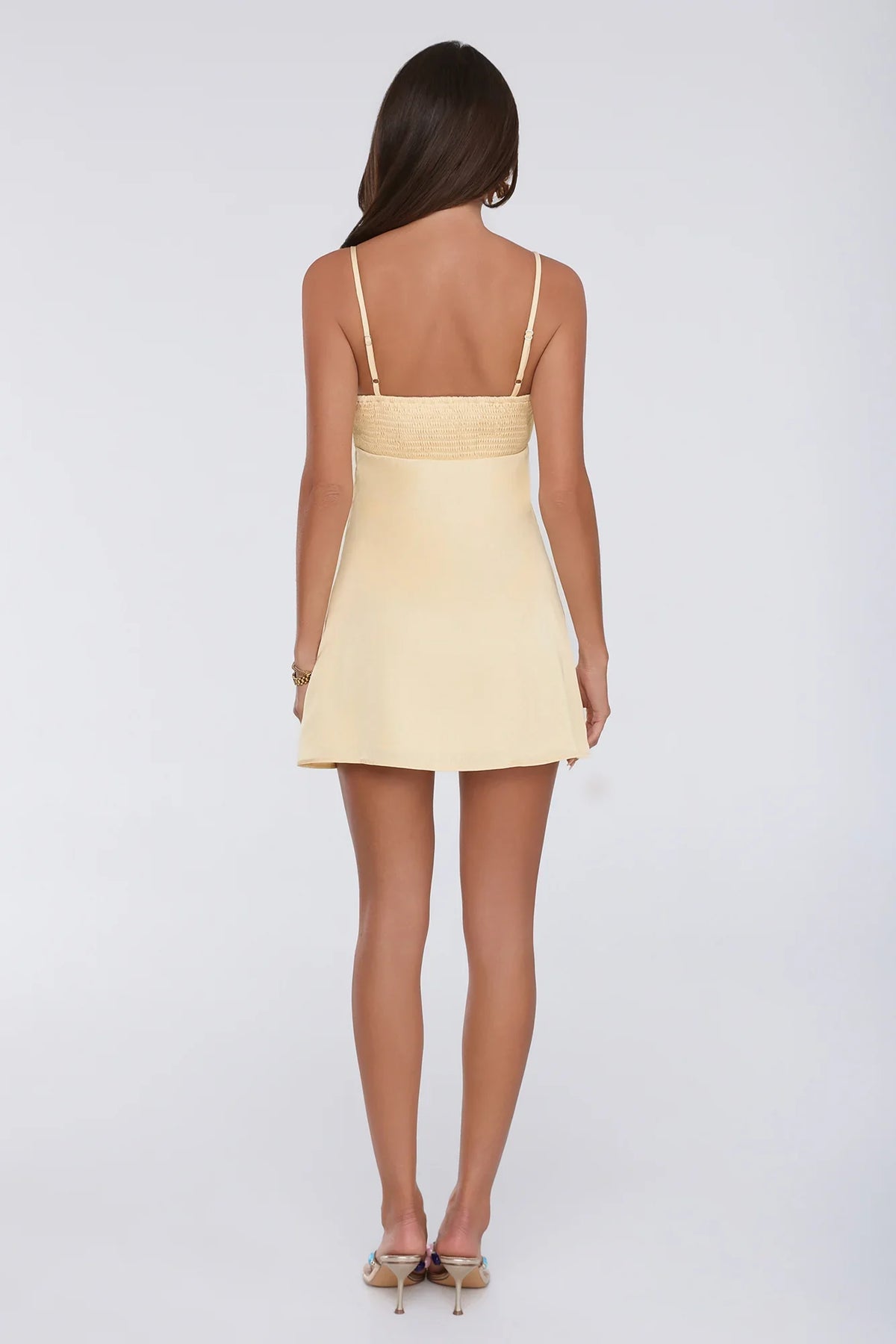 Made For Moments Satin Mini Dress Yellow