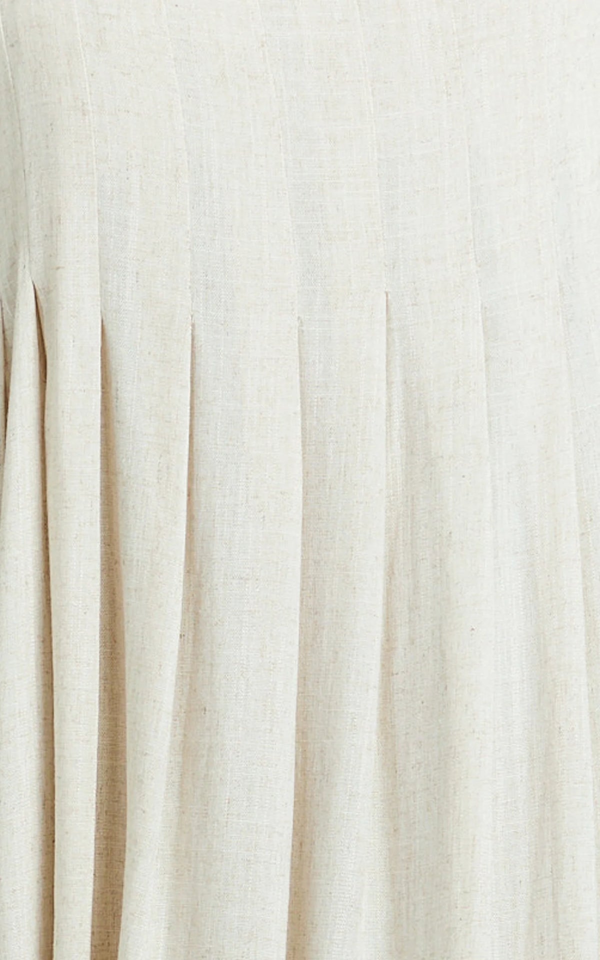Yanna Midi Dress - Square Neckline Pleated Dress in Beige