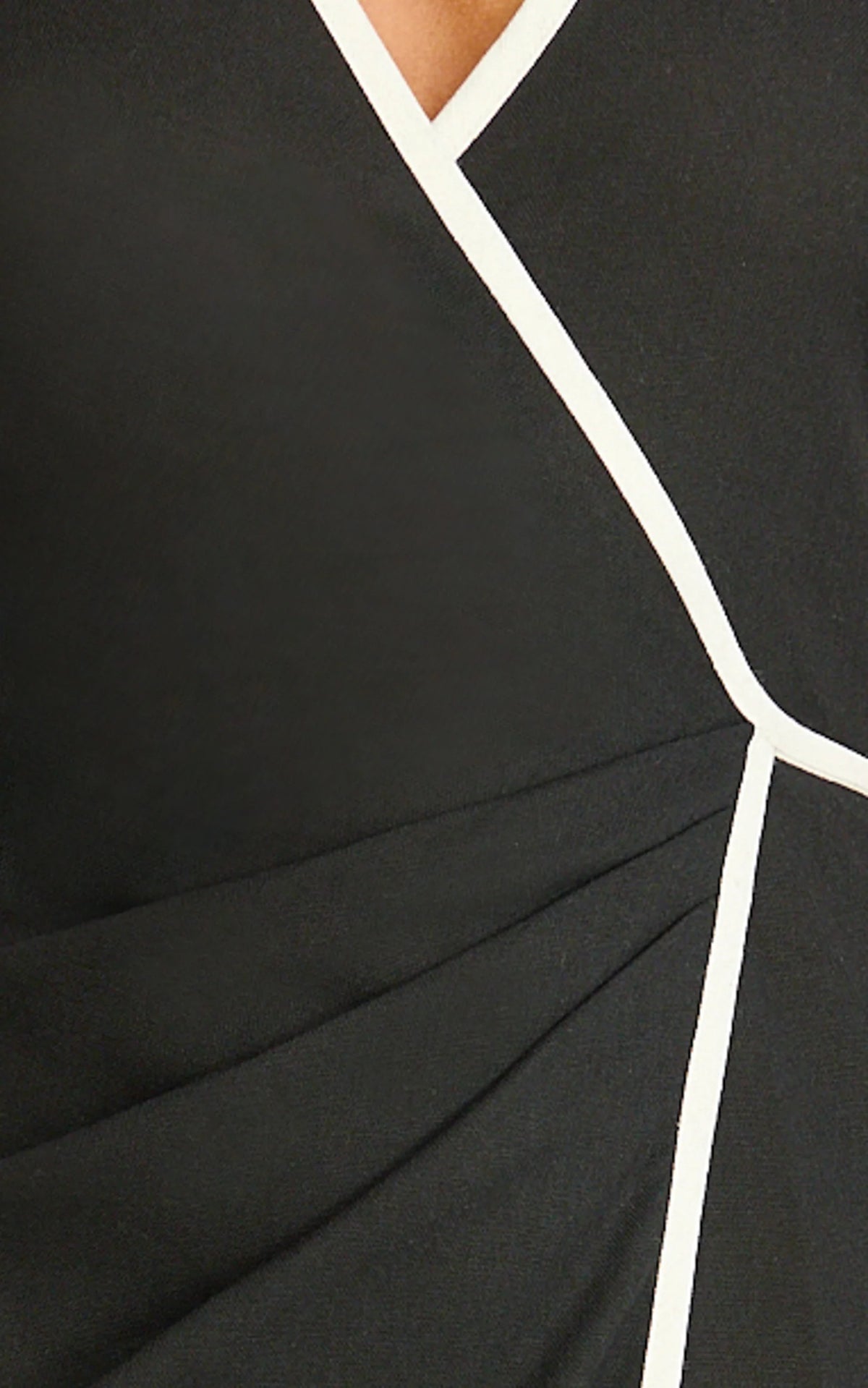 Aurora Midi Dress - Halter Neck Leg Split Wrap Dress in Black