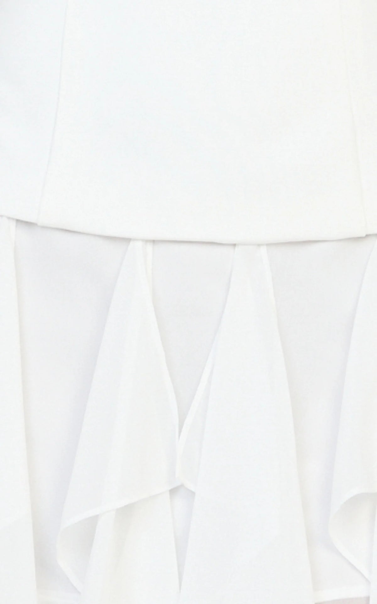 Selani Mini Dress - Strapless Bodice Ruffle Hem Dress in White