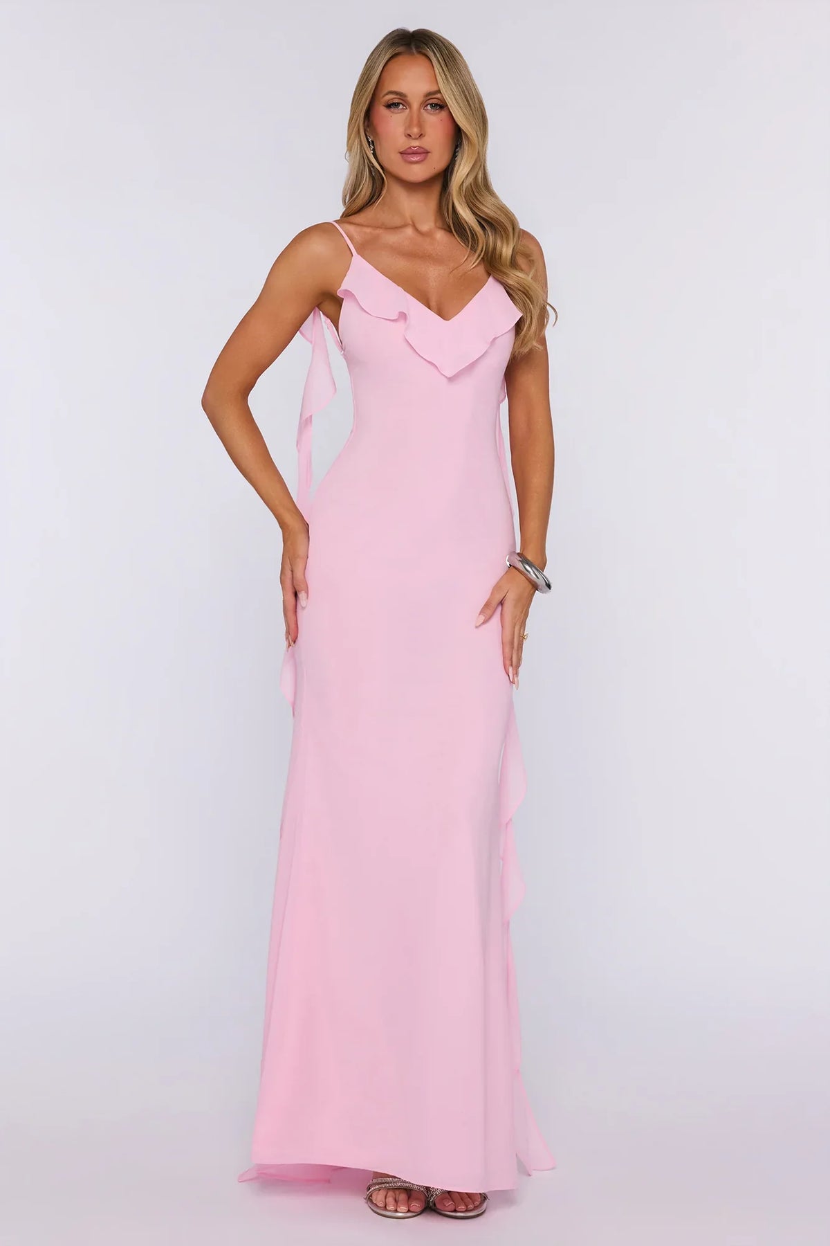 Pop Of Drama Maxi Dress Light Pink