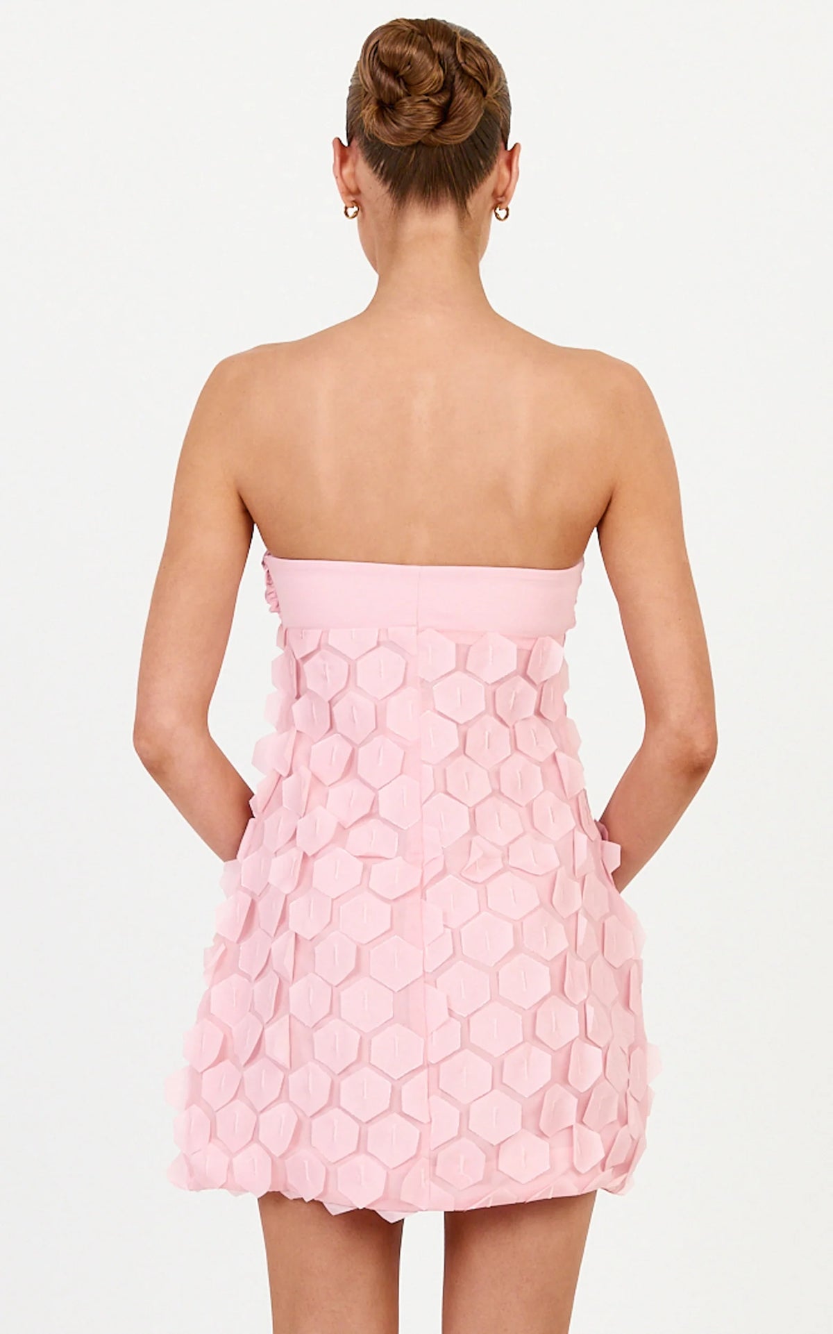 Luella Mini Dress - Strapless Sweetheart Neck Dress in Pink