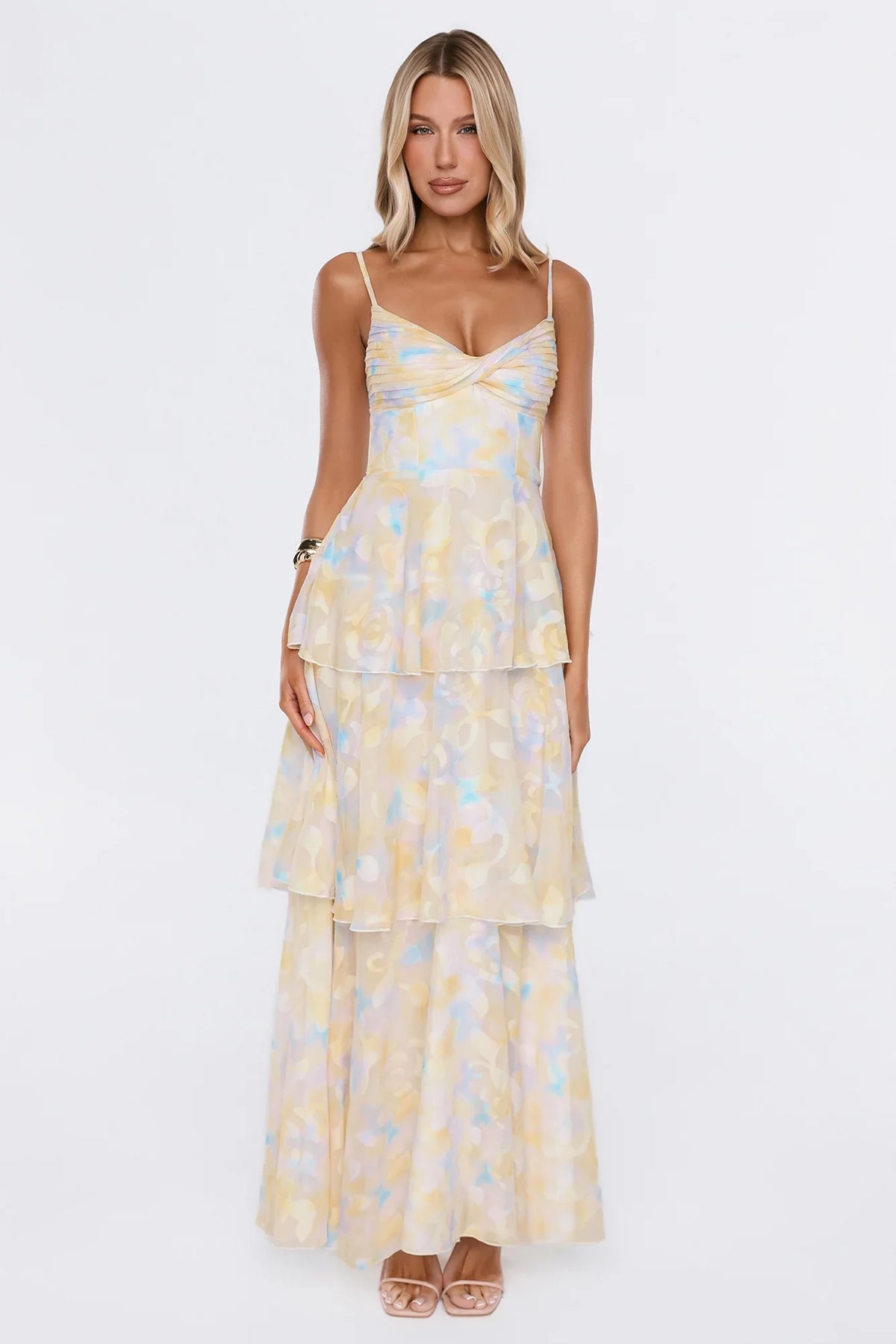 Sweet Luxury Maxi Dress Yellow Print