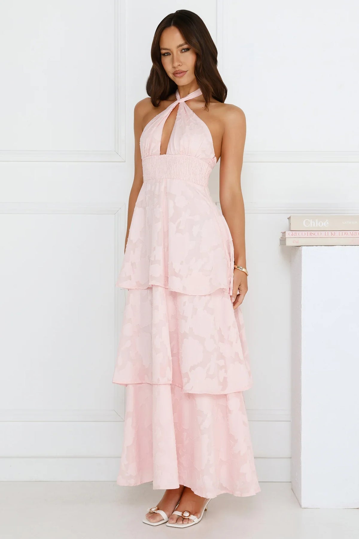 Island Sway Halter Maxi Dress Pink
